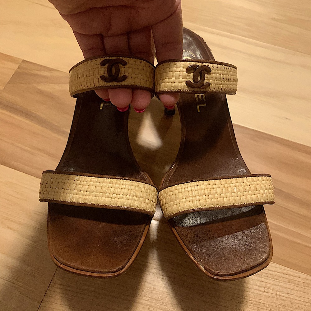 Vintage Chanel Slide Heel Sandals